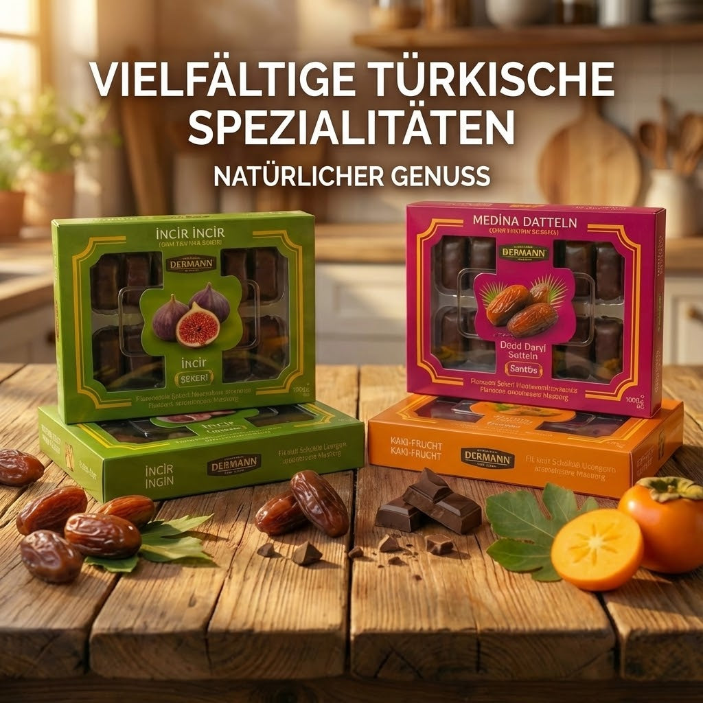 240 g Kandierte Feigen mit Bitter-Konfiserie überzogen – 24% getrocknete Feigen – Einzeln verpackt – Wiederverschließbare Verpackung – Orientalische Süßware