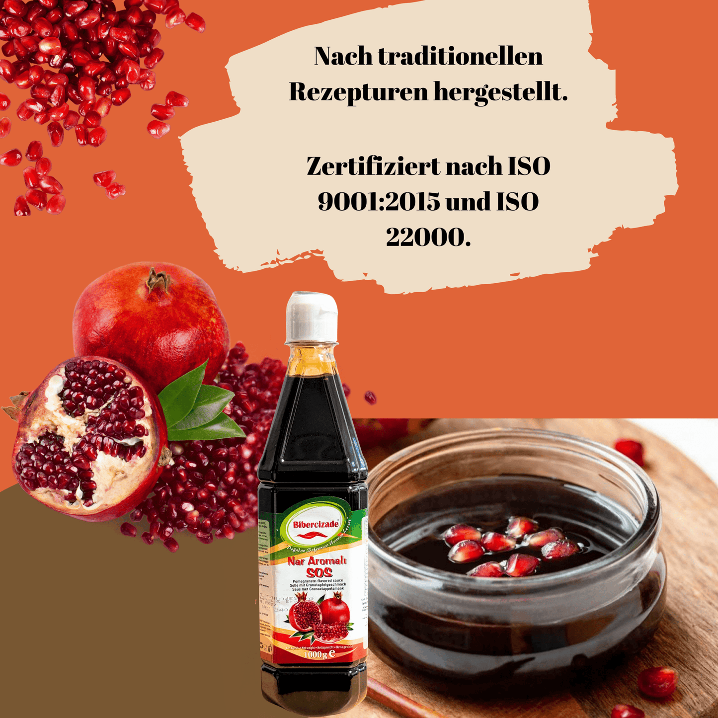 XXL Aile Boyu Nar Şurubu 1000g – Nar Sosu, Vegan | Geleneksel Yöntemlerle Üretilmiş – Salatalar, Marinatlar, İçecekler, Tatlılar ve Soslar İçin Mükemmel - Nar Eksisi (1000g Nar Sosu)