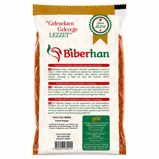 Biberhan Gaziantep Tatlı Biber Pul 250 g