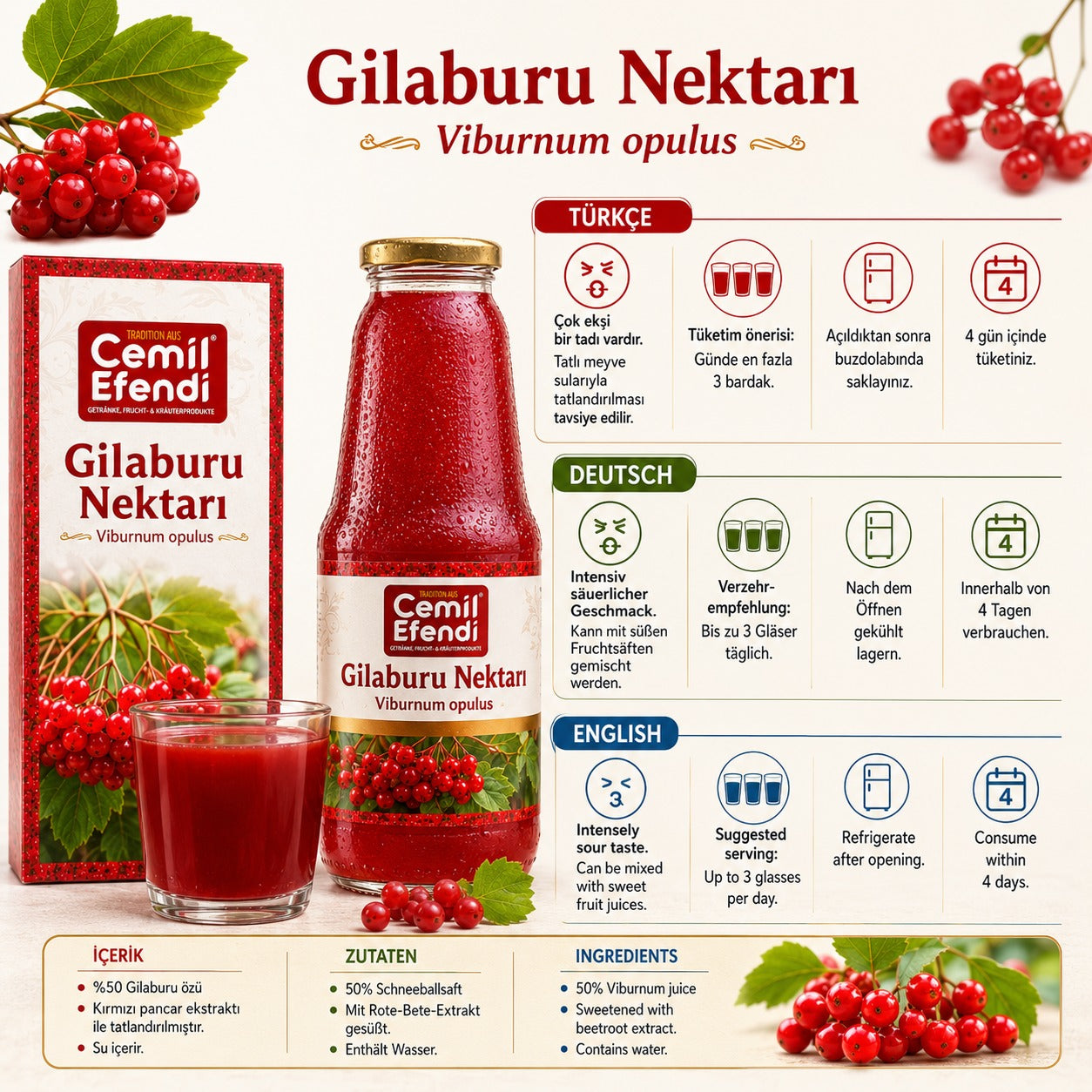 Gilaburu Nektarı 1 L