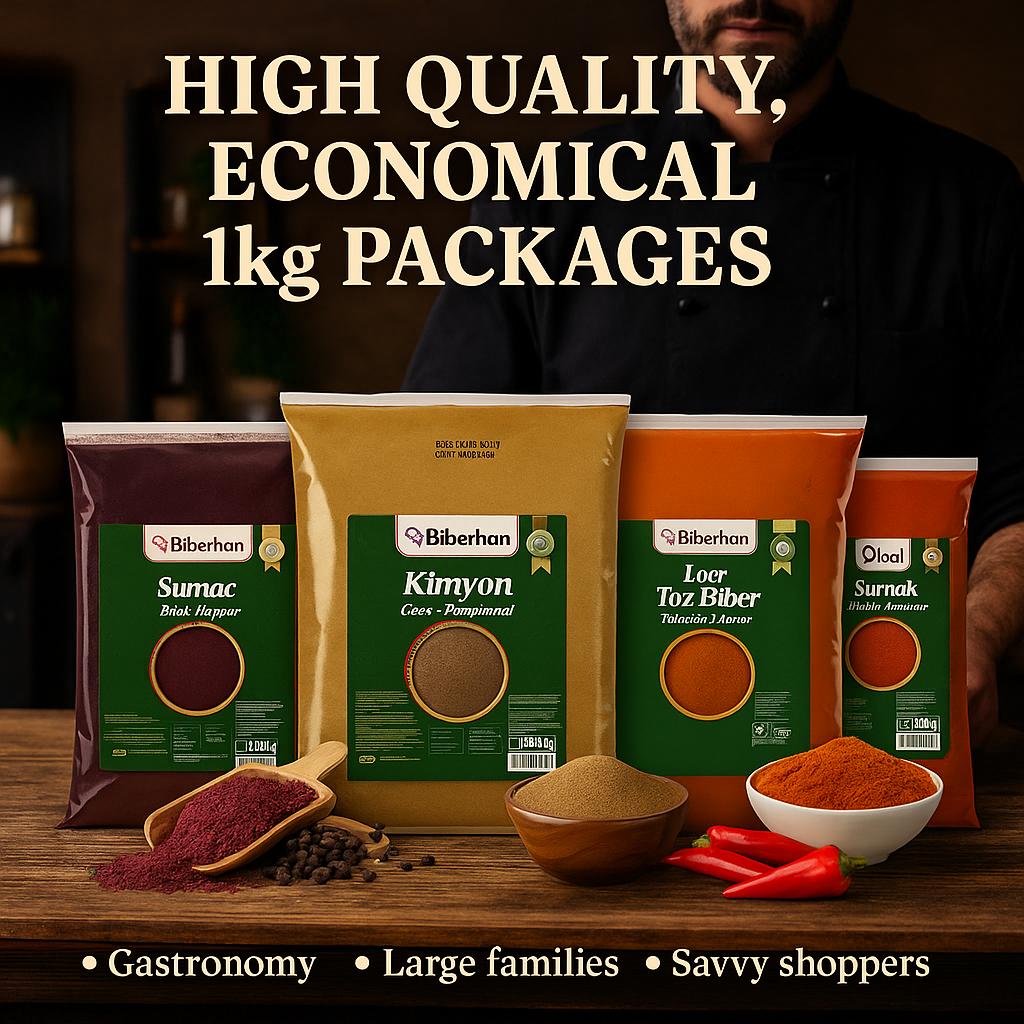 Premium Ground Sumac 1000g / Turkish Sumac β Specially Produced in Gaziantep β 100% Natural, No Salt & Additives β Fruity and Sour Taste (1000g)