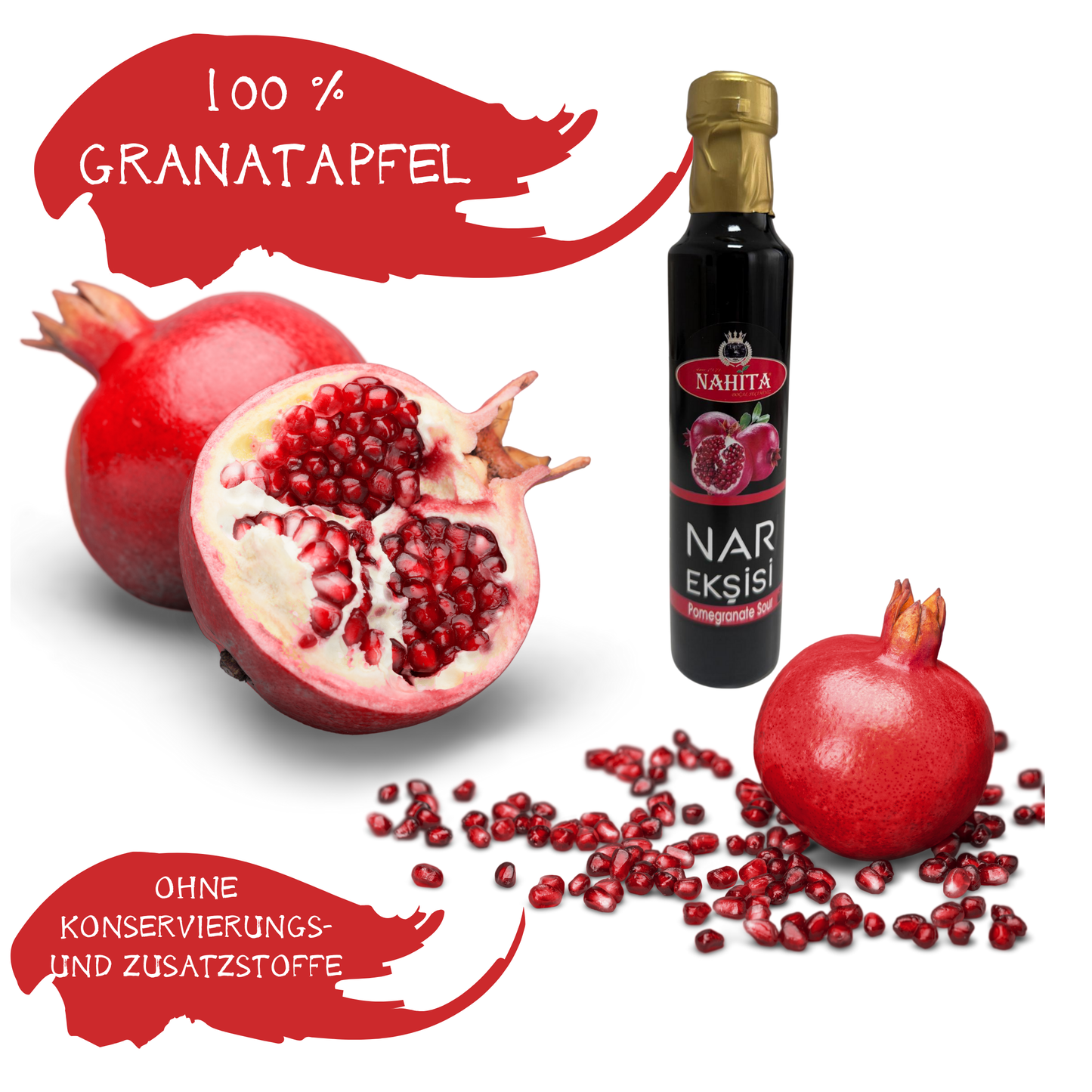 340g Pomegranate Syrup – 100% Pure Pomegranate Essence from Turkish Pomegranates | Natural, Vegan &amp; No Additives | Traditionally Made – Perfect for Salads &amp; Sauces 