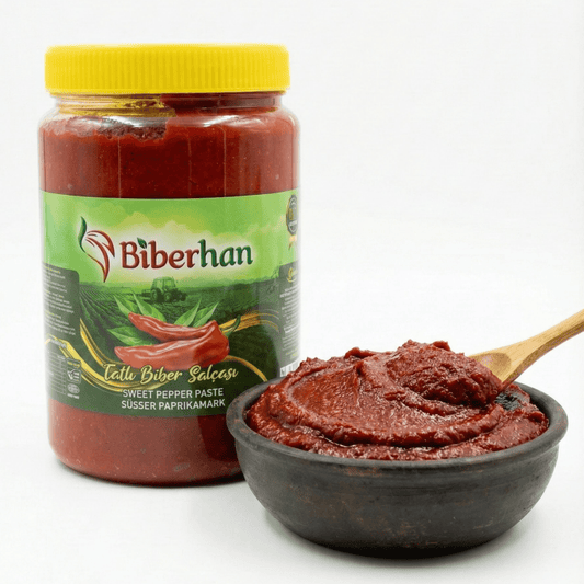 1000g Premium Süße Paprikapaste – Intensiv Paprikamark Sonnengereift &100% Natürlich,Mild, Ohne Zusatzstoffe – Tatli biber salcasi, aus der UNESCO-Gastronomiestadt Gaziantep, Red Pepper Paste