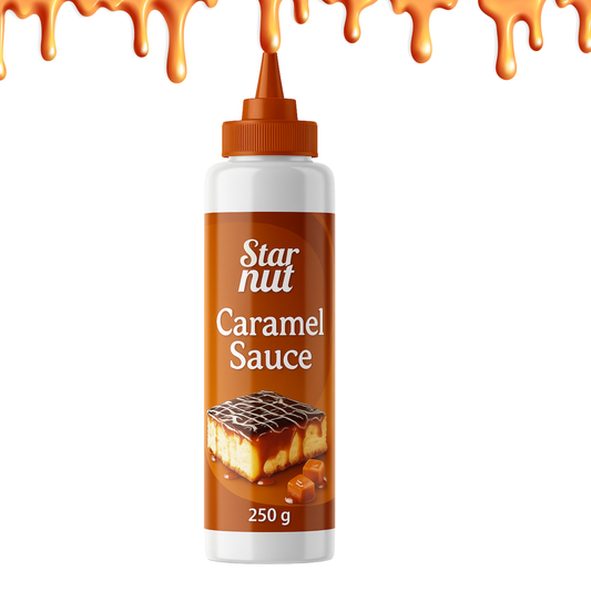 Premium Qualität Karamell Dessert Topping 250 g – Perfekt als Topping für Eis, Kuchen, Waffeln, Caramel, Crêpes, Kaffee, Desserts Sauce – Ohne Palmöl & Glukosesirup (250g Karamell Genuss)