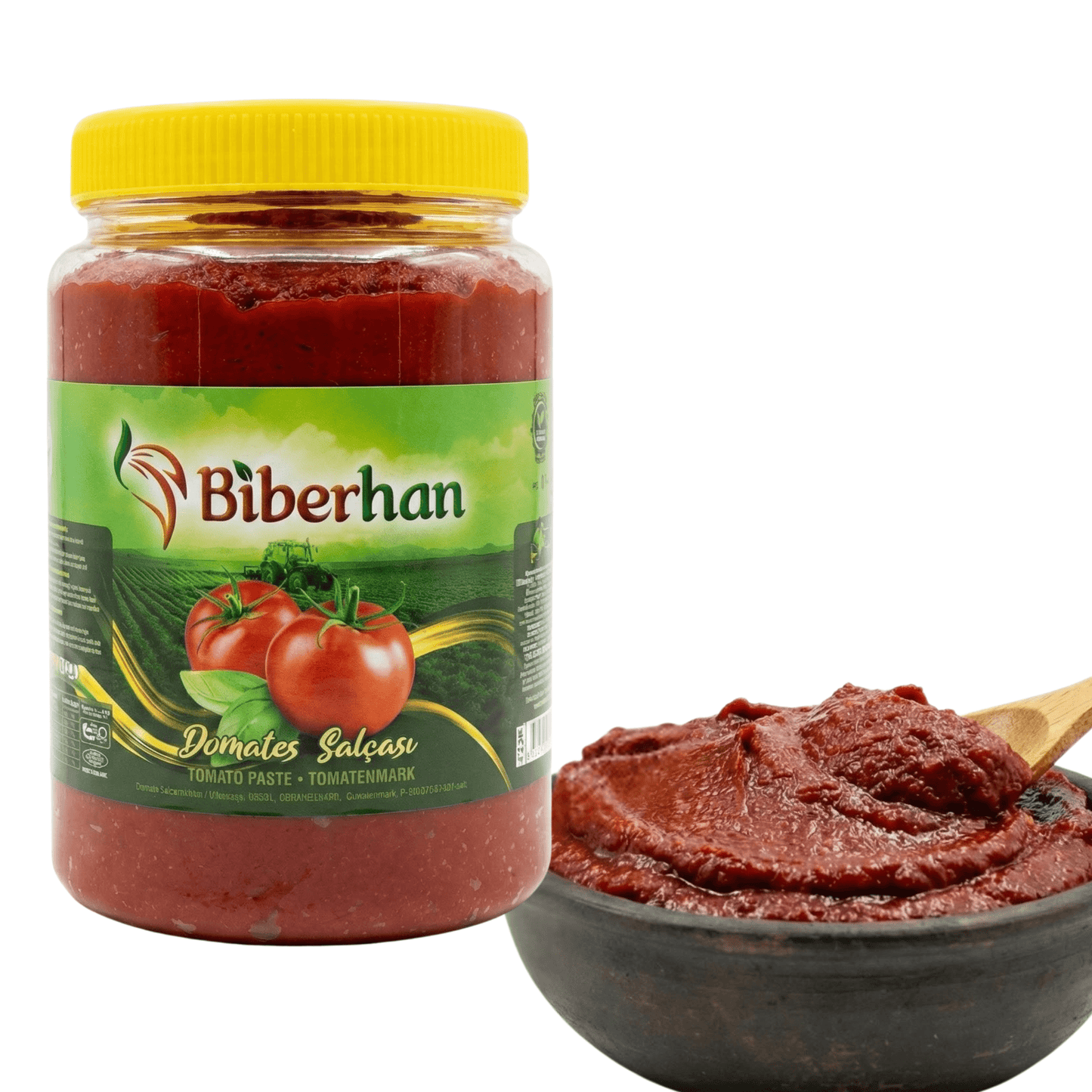 1000g Biberhan Premium Tomato Paste – Sun-Ripened &amp; Natural – Produced in Gaziantep, UNESCO City of Gastronomy – Intense Flavor &amp; Rich Consistency (1000g, Tomato Paste) 