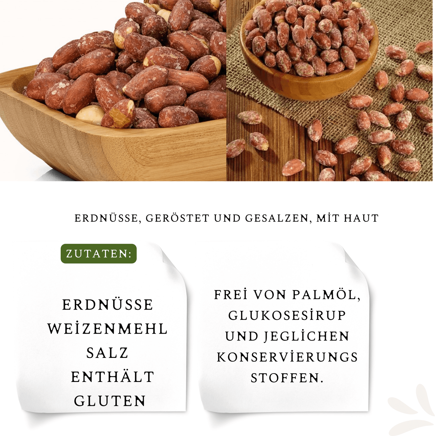 2 Stück × 200 g Erdnüsse mit Schale und Salz, geröstet & gesalzen – Knuspriger Snack für Filmabend & Freunde, Zwischendurch, Party & Büro, Familienfeiern