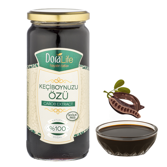 100% Reines Johannisbrot-Extrakt - Sirup 640g – 100% Naturrein, Kaltgepresst, Zuckerfrei, Ohne Zusatzstoffe, Traditionell Hergestellt, Vegane Energiequelle, Carob-Extrakt (Johannisbrot-Extrakt)