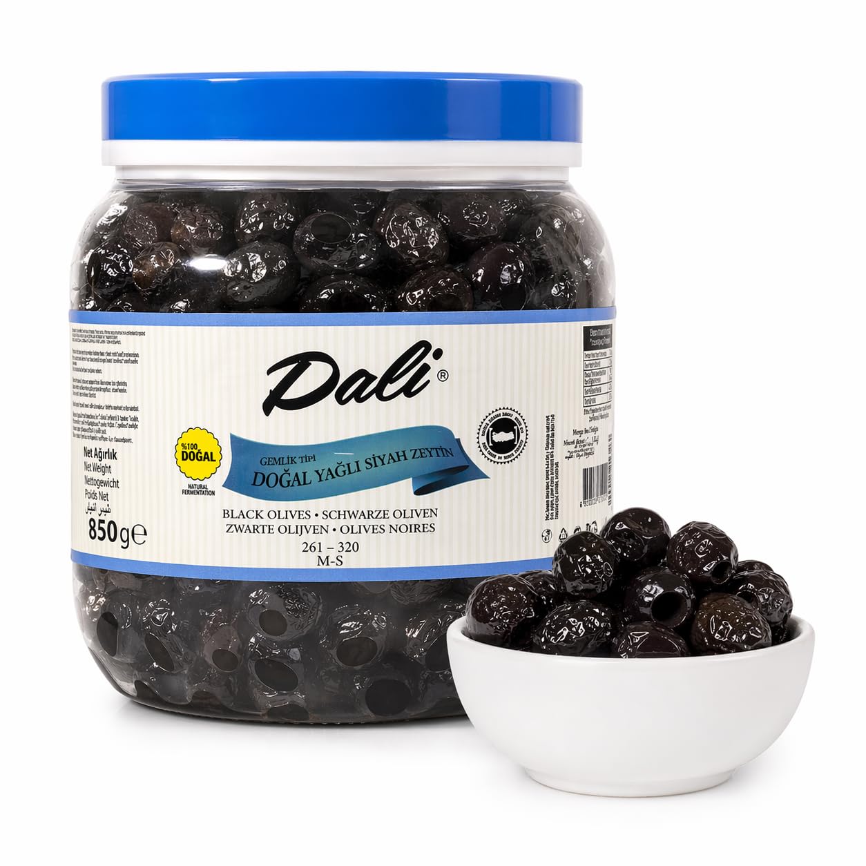 Dali Schwarze Oliven M-S 850 g
