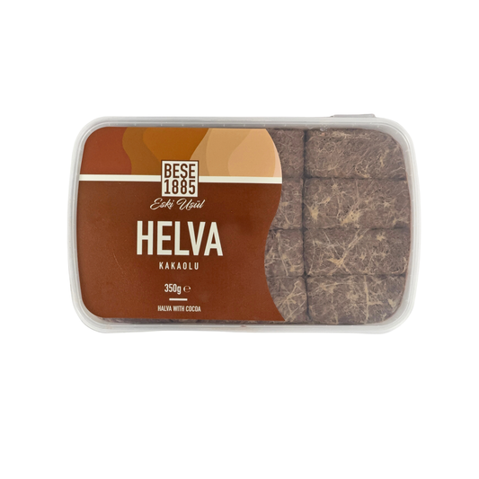 Köstliche Halva aus der Türkei 350 g – Tahin-Halva – 52% Sesampaste – Glutenfrei – Ohne Glukosesirup, Palmöl & künstliche Süßstoffe – Halwa, Perfekt für besondere Anlässe (Kakao)