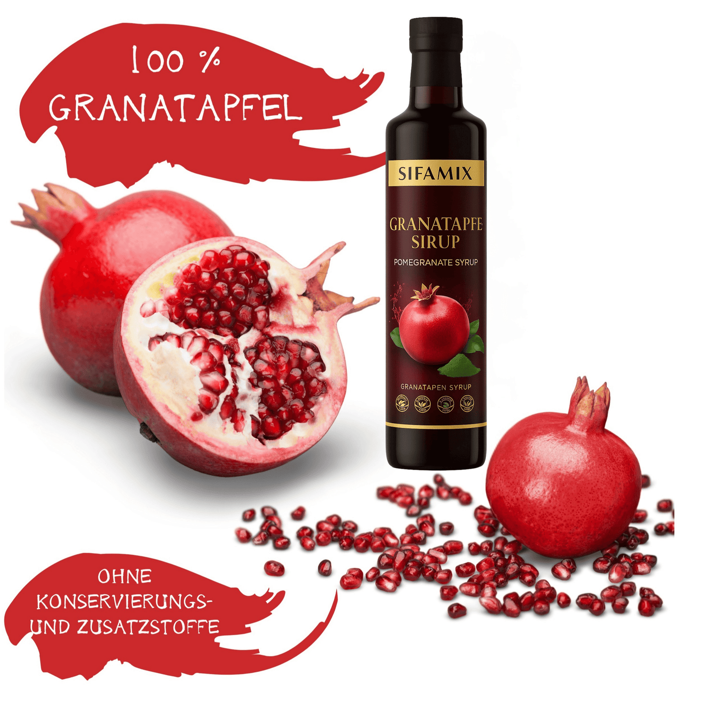 340g Pomegranate Syrup – 100% Pure Pomegranate Essence from Sun-Ripened Turkish Pomegranates | Pomegranate Molasses, Vegan, Gluten-Free &amp; No Additives (1 Bottle of Pomegranate Syrup) 