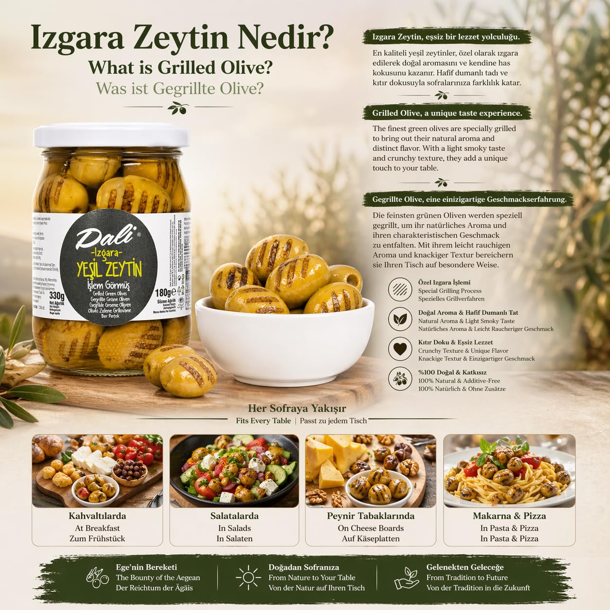 Dali Gegrillte Grüne Oliven 655 g
