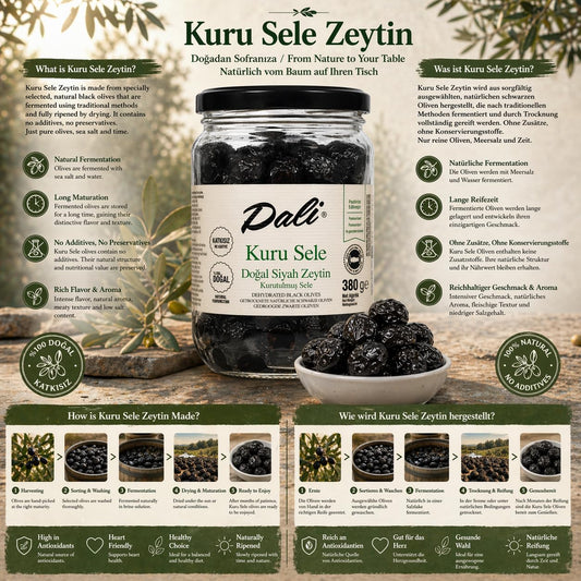 Dali Kuru Sele Siyah Zeytin 380 g