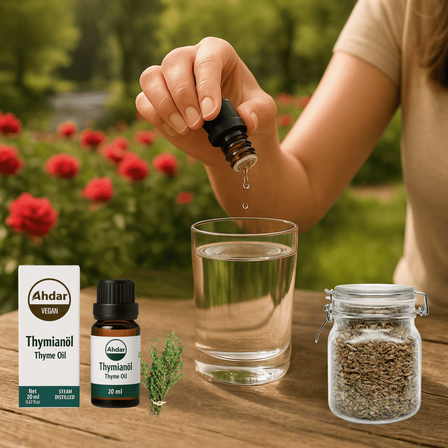 20 ml'lik birinci sınıf kekik yağı, %100 saf, katkı maddesi içermez ve ışıktan korunaklı cam şişede soğuk pres yöntemiyle üretilmiştir. Masaj, bakım ve gıda kullanımına uygun %99 oranında gerçek kekik yağıdır. 