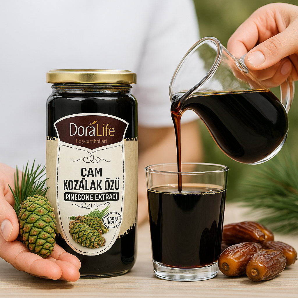 100% Reines Tannenzapfenextrakt - Sirup 640g – 100% Naturrein, Kaltgepresst, Zuckerfrei, Ohne Zusatzstoffe, Traditionell Hergestellt, Vegane Energiequelle, Kozalak Pekmezi (Kiefernzapfen-Extrakt)