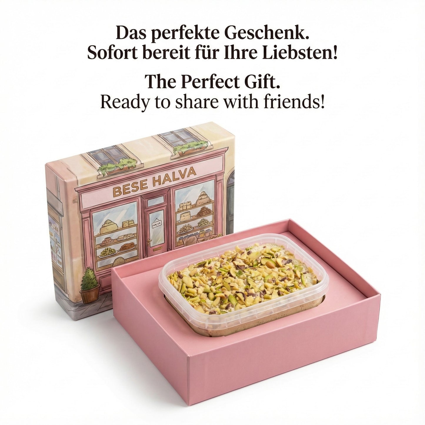 Delicious halva from Turkey 350g – Tahini halva – 52% sesame paste – Gluten-free – No glucose syrup, palm oil &amp; artificial sweeteners – Halva (Gift bag – Pistachios) 