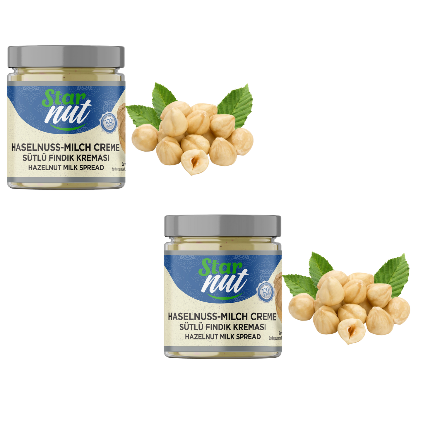 Premium Haselnusscreme 2×200g – Ohne Palmöl & Glukose | Natürlich & Cremig | Haselnusscreme enthält 25% reine Giresun-Haselnüsse