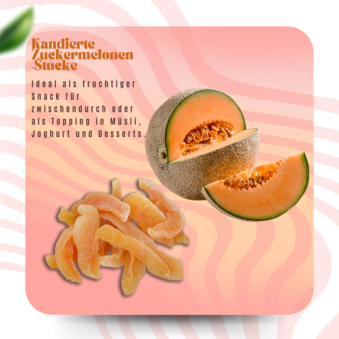 Türkiye'den Şekerlenmiş Kavun Parçaları 500g | Sulu, meyvemsi ve aromatik | Kamış şekeriyle yapılmış doğal atıştırmalık, ara öğün veya sos olarak ideal (kavun) 