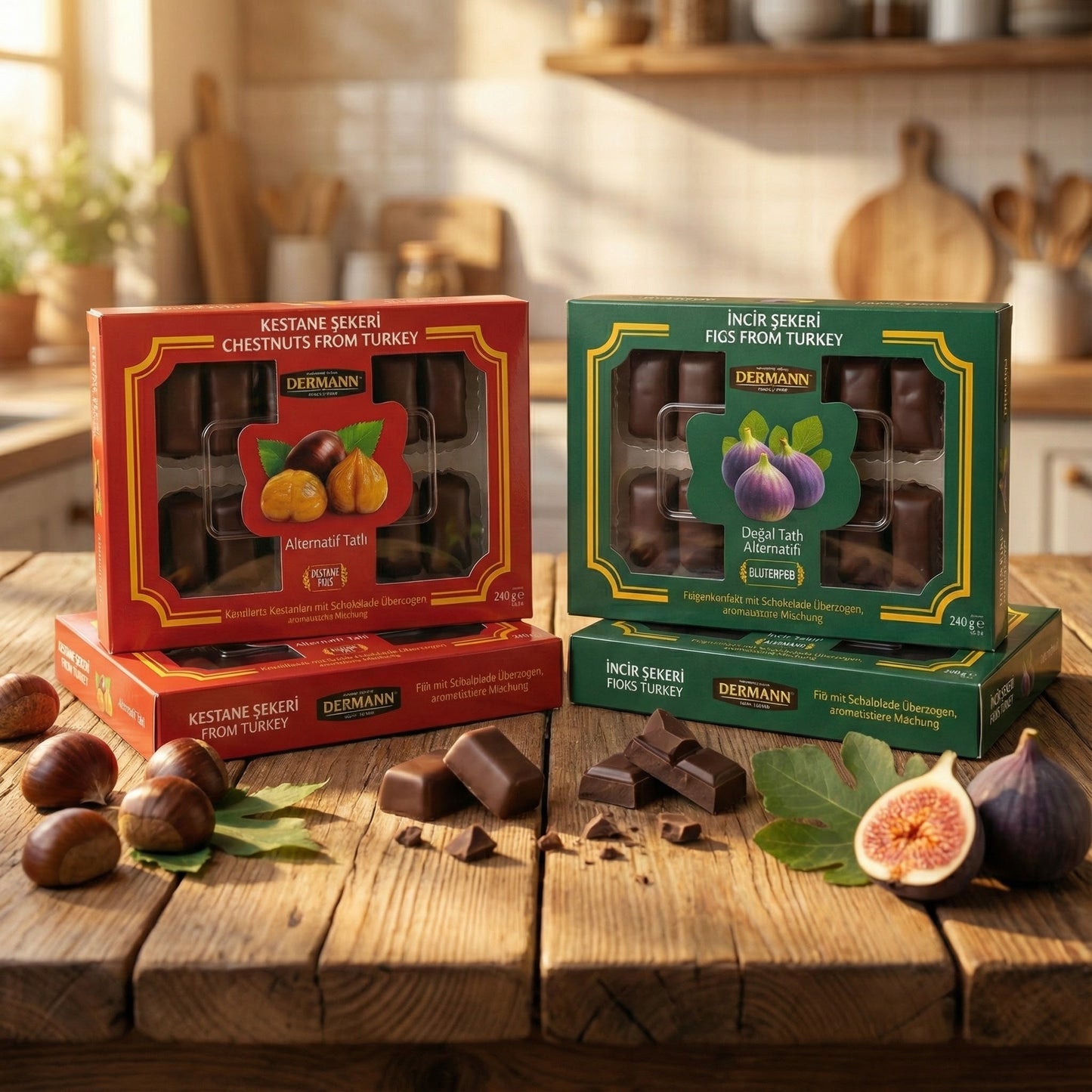 240 gr Türk Kestane Şekeri (kestane aromalı şeker), bitter şekerleme ile kaplanmış – %30 kestane içeriği – Tek tek paketlenmiş – Tekrar kapatılabilir ambalaj – Oryantal tatlılar 