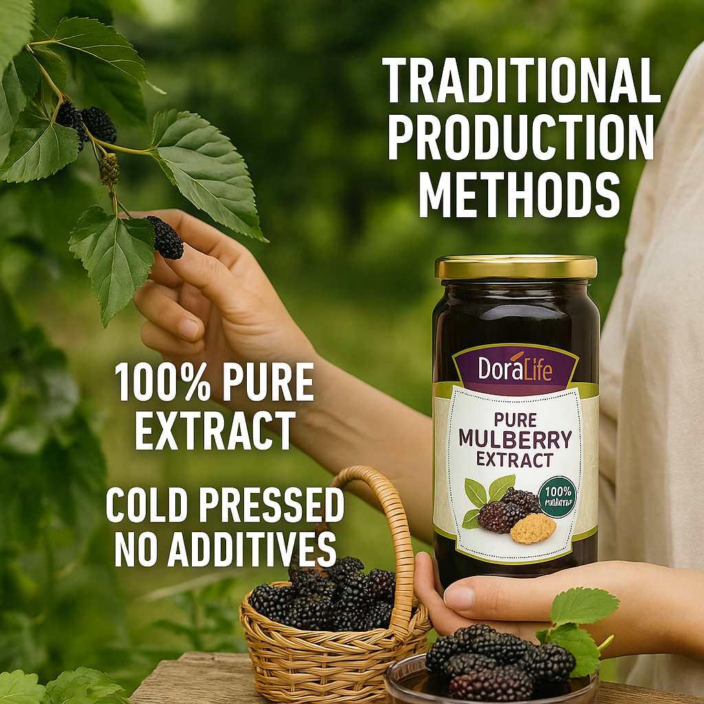 100% Reines Maulbeerextrakt - Sirup 640g – 100% Naturrein, Kaltgepresst, Zuckerfrei, Ohne Zusatzstoffe, Traditionell Hergestellt, Vegane Energiequelle, Maulbeer-Extrakt (Maulbeer-Extrakt)