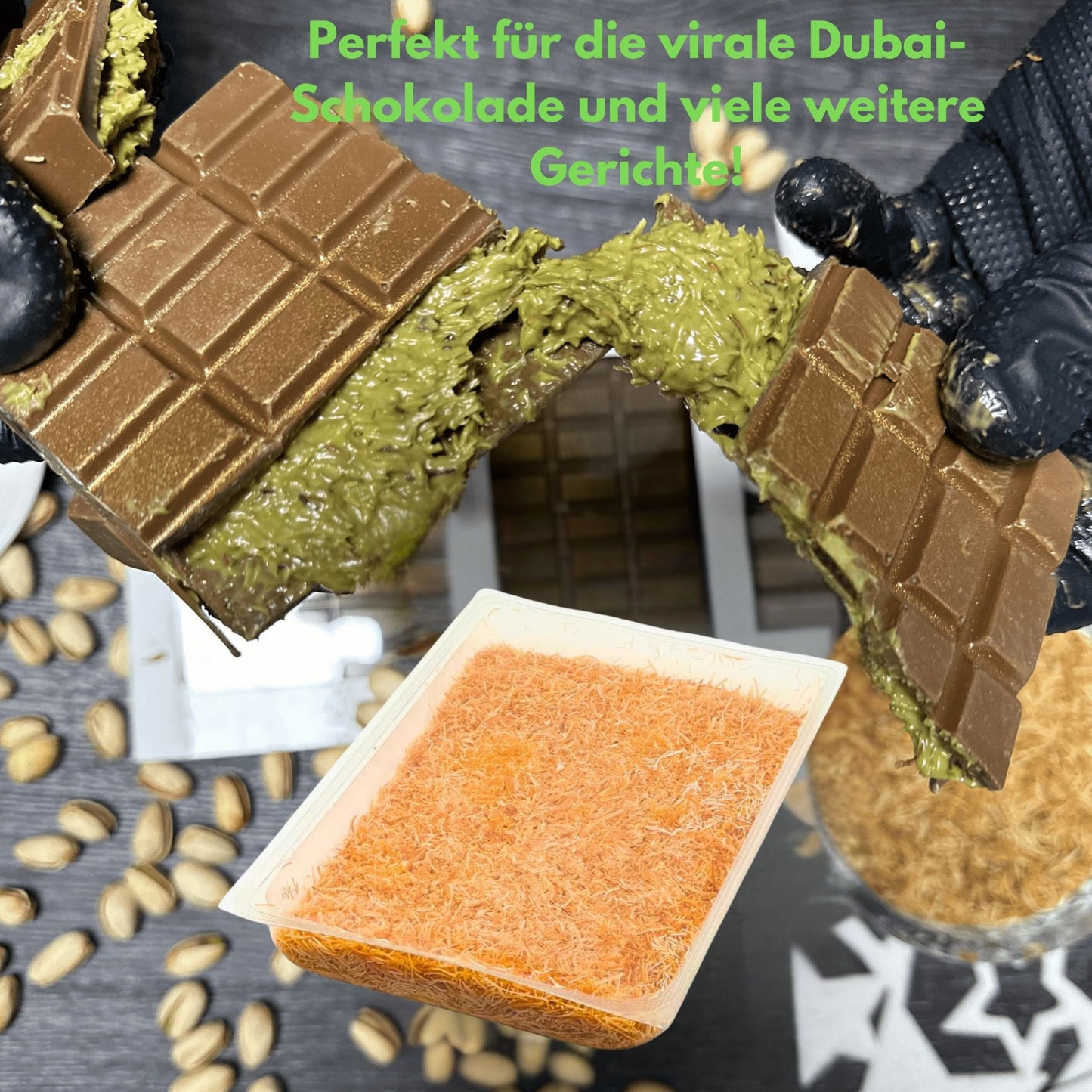 2 Packungen Kadayif-Paste à 200 g, ideal für Dubai-Schokolade, Baklava, Knafeh oder als knuspriges Topping für Eis (Kadayif 2 × 200 g)