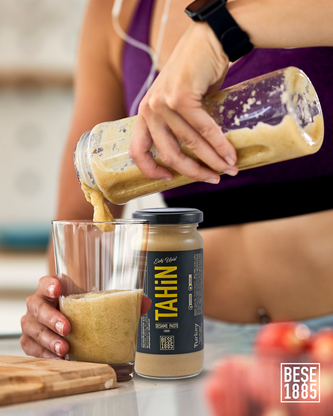 Traditionelle türkische Tahin-Sesampaste im Glas – Tahini Einfach oder Doppelt Geröstet – Reine Zutaten Ohne Zusatzstoffe – Herstellung nach überlieferten Methoden seit 1885 (230 g, Doppelt geröstet)