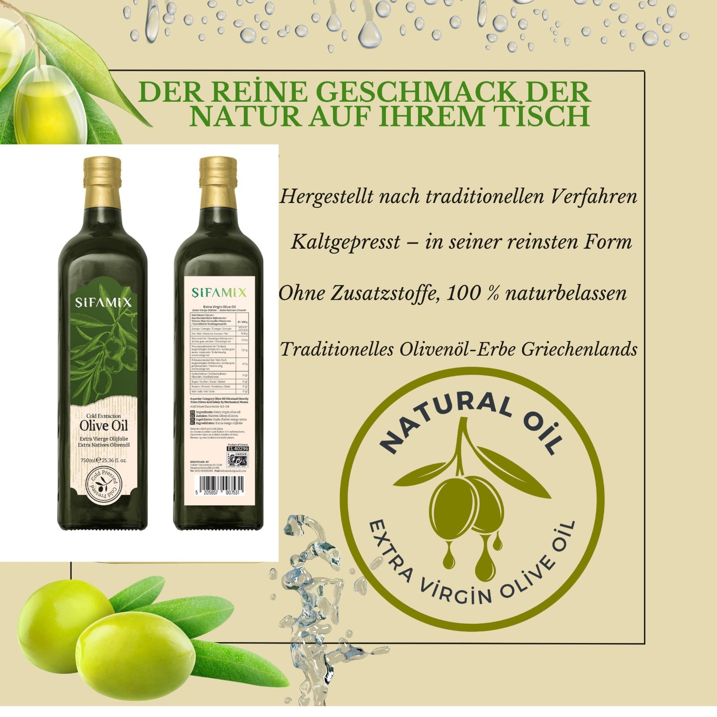 Sifamix Natives Olivenöl Extra aus Kreta 750 ml