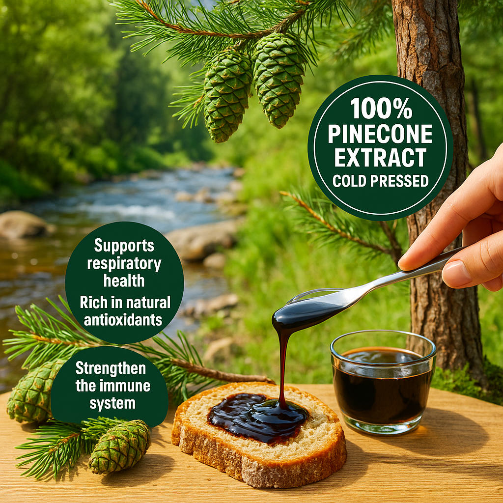 100% Reines Tannenzapfenextrakt - Sirup 640g – 100% Naturrein, Kaltgepresst, Zuckerfrei, Ohne Zusatzstoffe, Traditionell Hergestellt, Vegane Energiequelle, Kozalak Pekmezi (Kiefernzapfen-Extrakt)