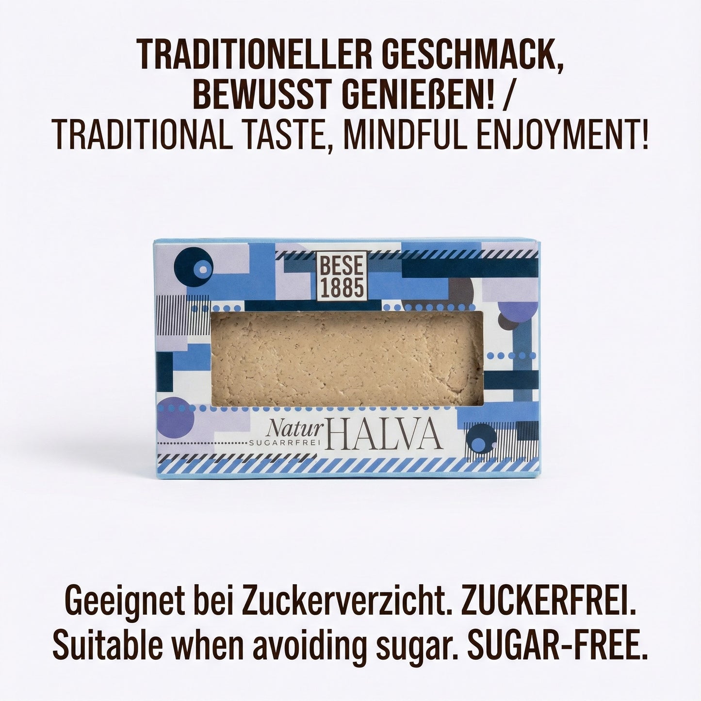 Türkiye'den lezzetli helva 227g – Şekersiz tahin helvası, hurma özütlü – %60 susam ezmesi – Glutensiz – Glikoz şurubu, palm yağı ve yapay tatlandırıcı içermez – Helva (Klasik) 