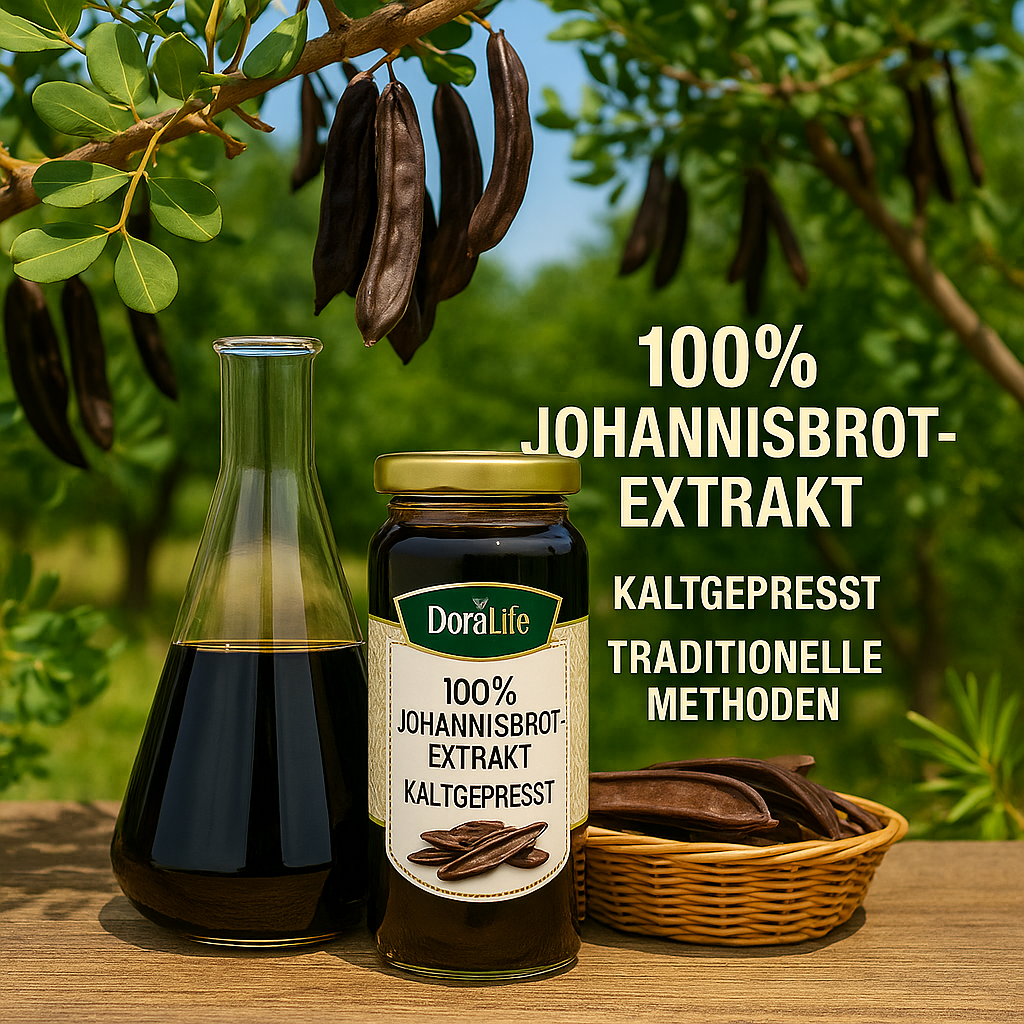 100% Reines Johannisbrot-Extrakt - Sirup 640g – 100% Naturrein, Kaltgepresst, Zuckerfrei, Ohne Zusatzstoffe, Traditionell Hergestellt, Vegane Energiequelle, Carob-Extrakt (Johannisbrot-Extrakt)