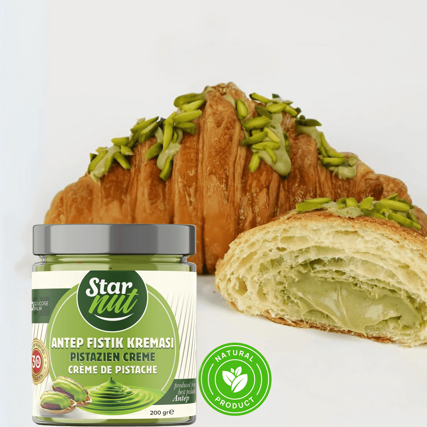 Natural pistachio cream made from premium pistachios | 200 g | For viral Dubai chocolate and all dishes | Pistachio paste | Pistachio butter | Palm oil and glucose free, contains 30% pistachios