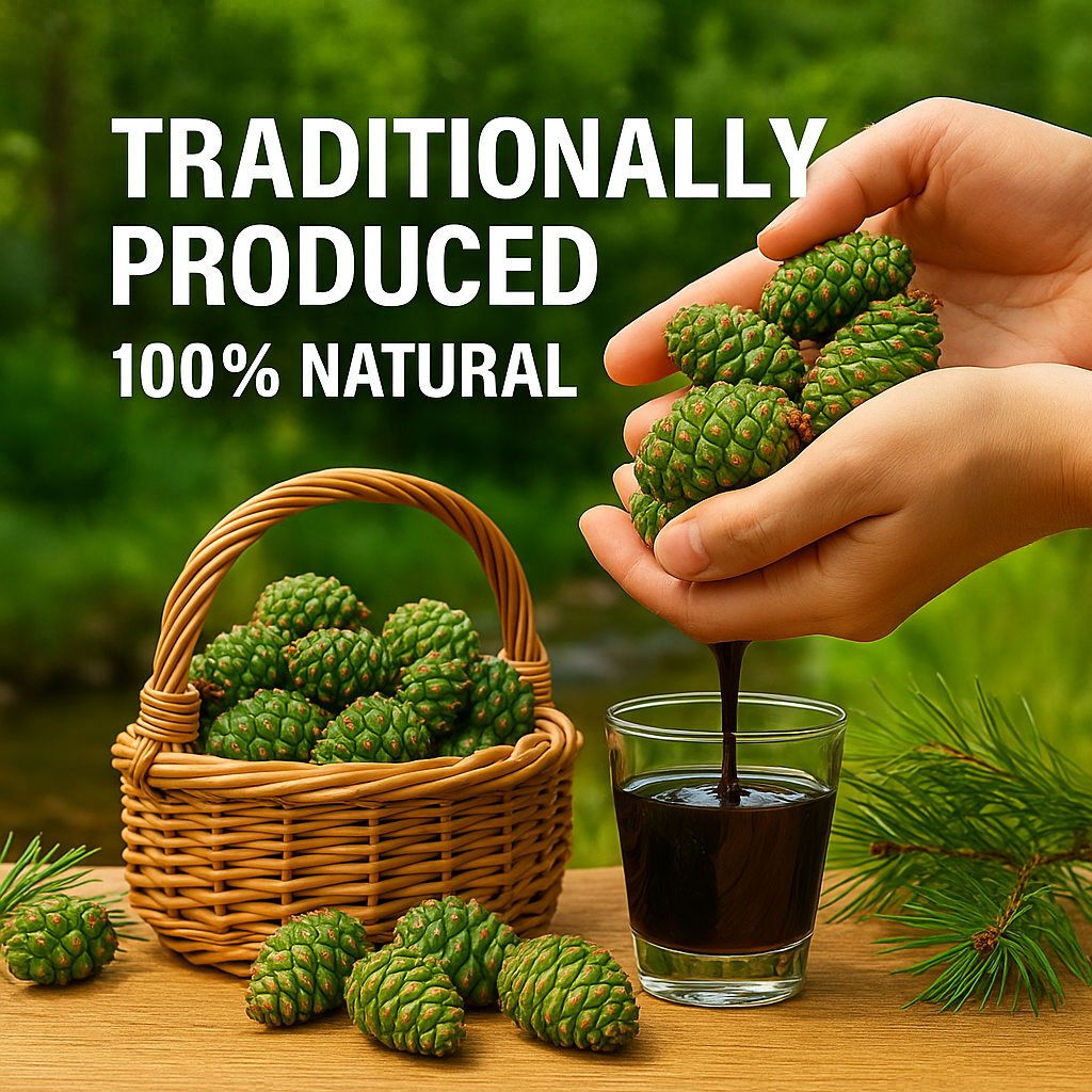 100% Reines Tannenzapfenextrakt - Sirup 640g – 100% Naturrein, Kaltgepresst, Zuckerfrei, Ohne Zusatzstoffe, Traditionell Hergestellt, Vegane Energiequelle, Kozalak Pekmezi (Kiefernzapfen-Extrakt)