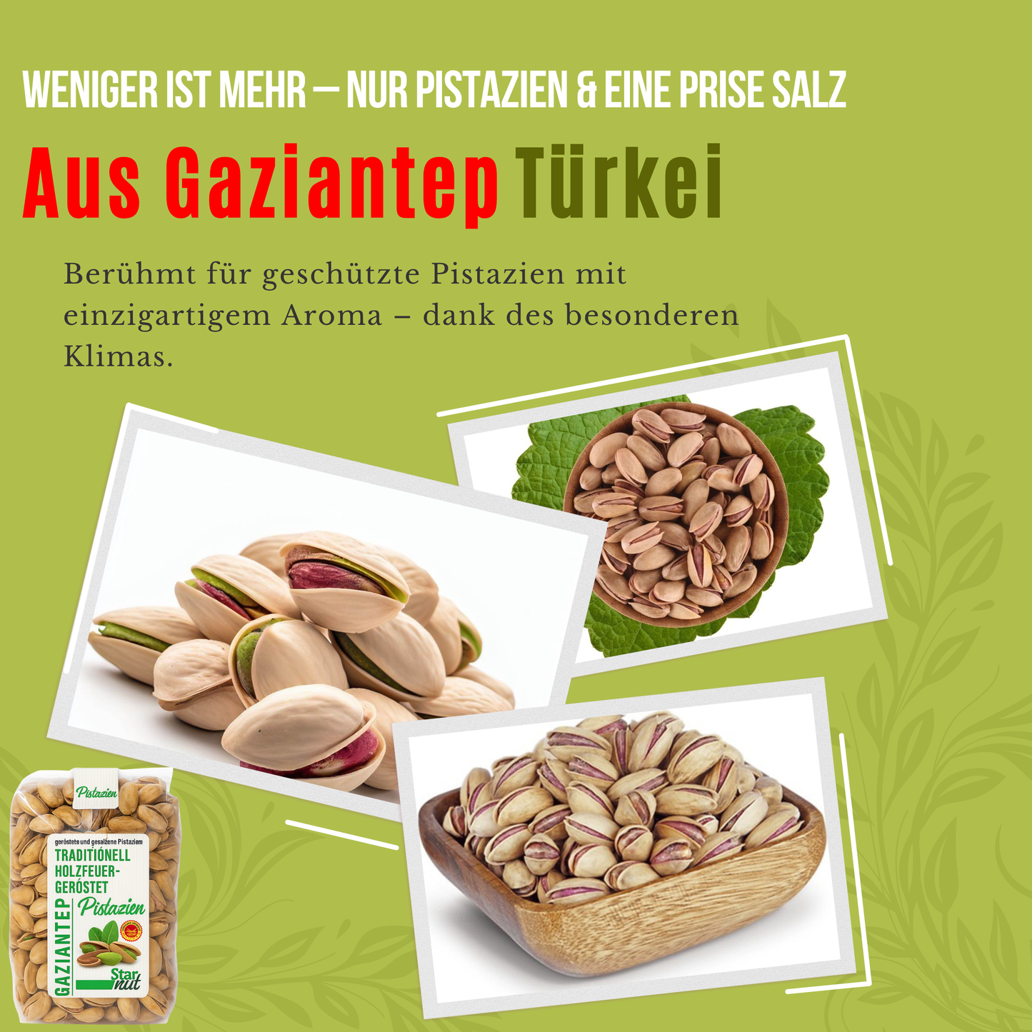 350g Antep Pistachios in Shell – Traditionally Wood-Roasted &amp; Lightly Salted Pistachios – From Gaziantep, Türkiye – Aromatic, Crunchy &amp; Natural – Premium Quality – Healthy Snack