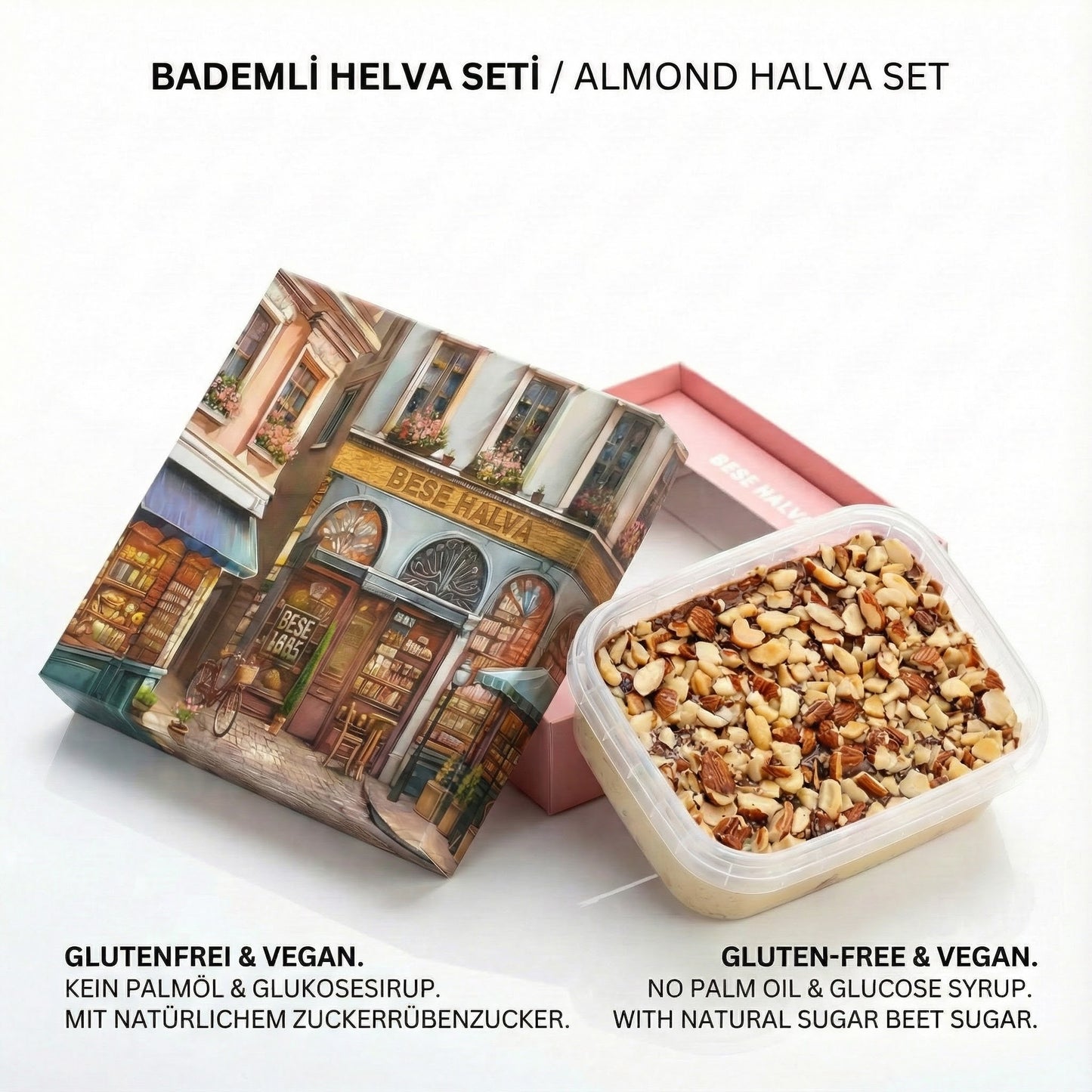 Delicious halva from Turkey 350g – Tahini halva – 52% sesame paste – Gluten-free – No glucose syrup, palm oil &amp; artificial sweeteners – Halva (Gift bag – Chocolate &amp; almonds) 