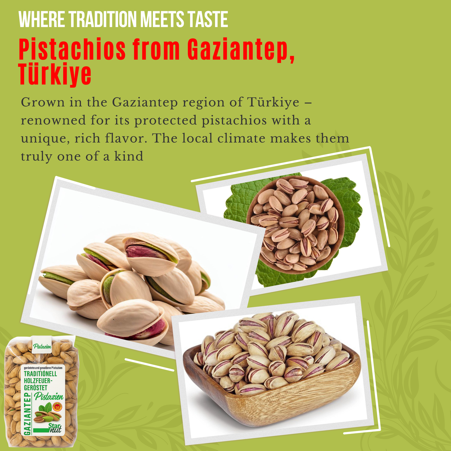 350g Antep Pistachios in Shell – Traditionally Wood-Roasted &amp; Lightly Salted Pistachios – From Gaziantep, Türkiye – Aromatic, Crunchy &amp; Natural – Premium Quality – Healthy Snack
