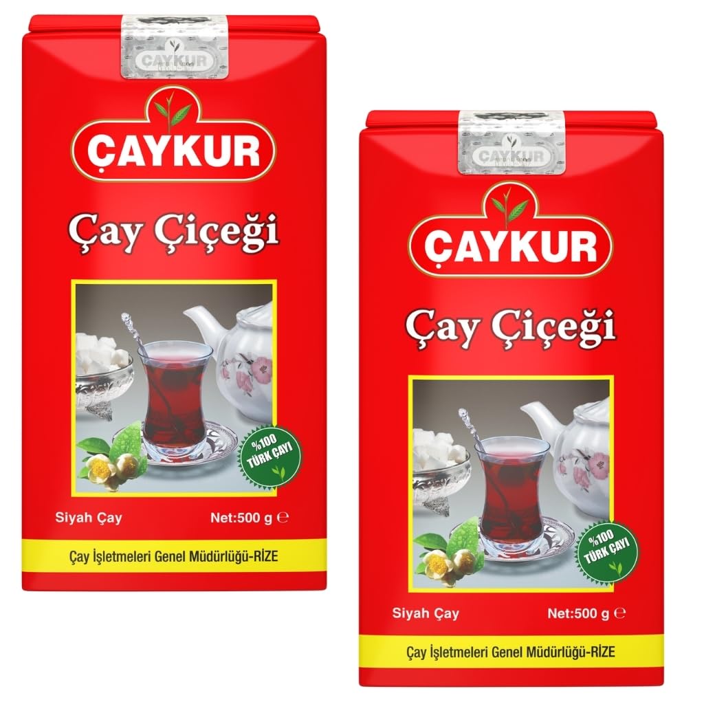 ÇAYKUR Çay Çiçeği Türkischer Schwarzer Tee, Tomurcuk Golden Buds Mischung, Natürlich Aromatischer Loser Tee, Leuchtend Rote Farbe, 2er pack 500g