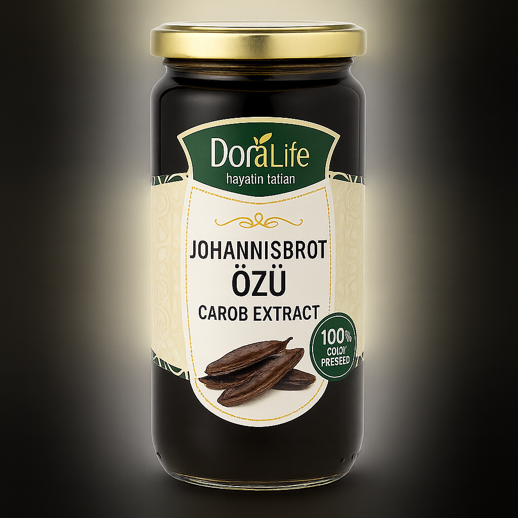 100% Reines Johannisbrot-Extrakt - Sirup 640g – 100% Naturrein, Kaltgepresst, Zuckerfrei, Ohne Zusatzstoffe, Traditionell Hergestellt, Vegane Energiequelle, Carob-Extrakt (Johannisbrot-Extrakt)