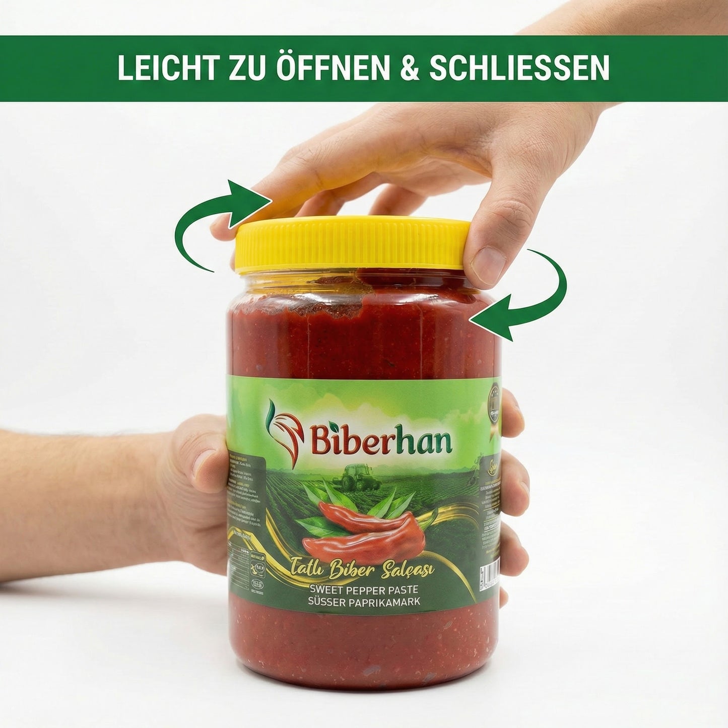 1000g Premium Sweet Paprika Paste – Intense Paprika Paste, Sun-Ripened &amp; 100% Natural, Mild, No Additives – Tatli biber salcasi, from the UNESCO Gastronomic City of Gaziantep, Red Pepper Paste 