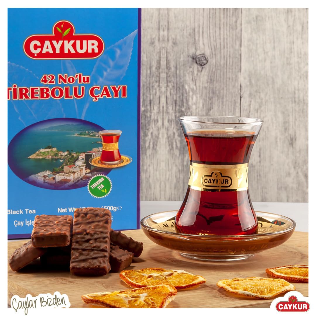 ÇAYKUR Tirebolu No. 42 Turkish Black Tea, loose leaf tea, strong aromatic flavor, premium traditional natural tea, 500 g / 17.6 oz 