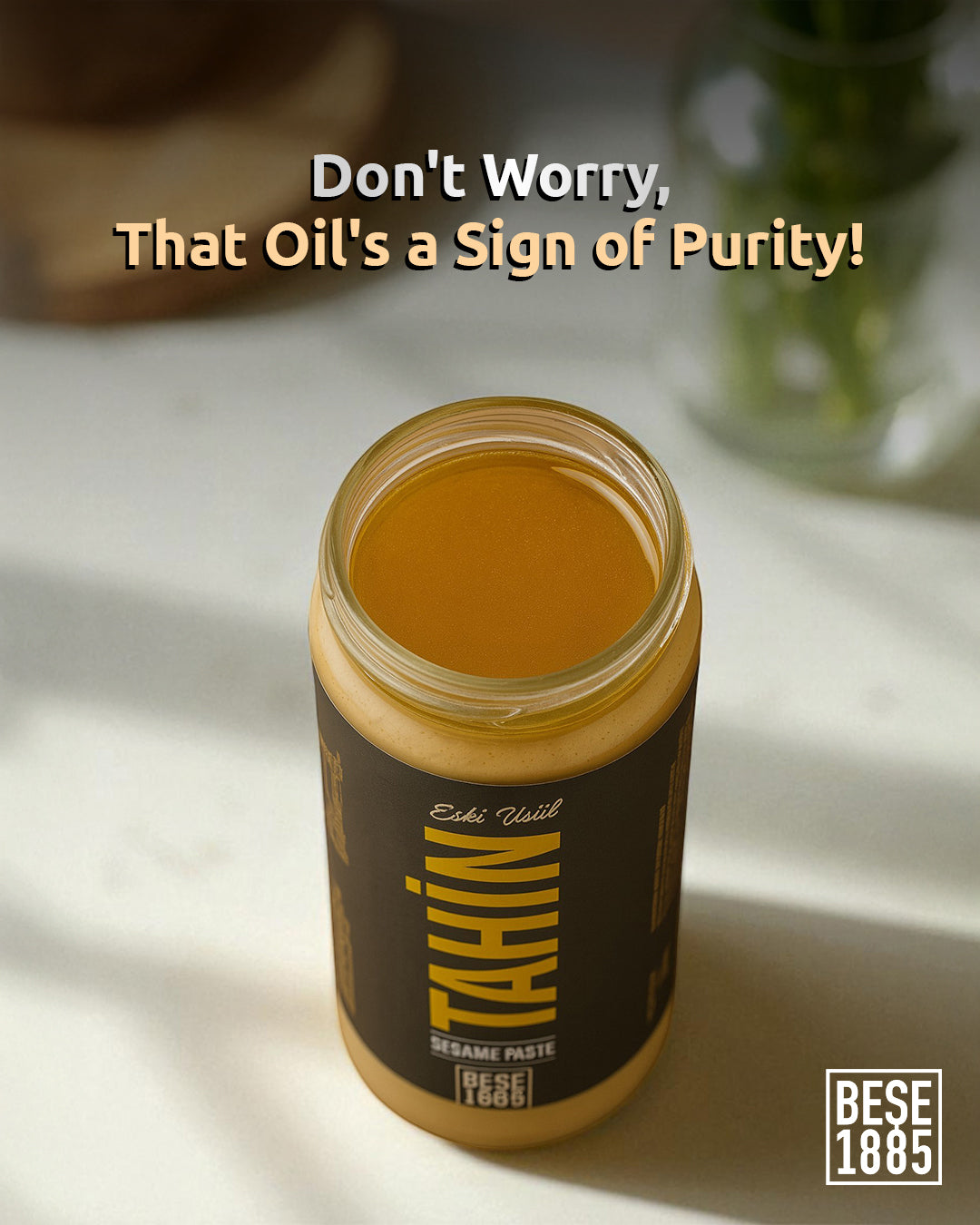Traditionelle türkische Tahin-Sesampaste im Glas – Tahini Einfach oder Doppelt Geröstet – Reine Zutaten Ohne Zusatzstoffe – Herstellung nach überlieferten Methoden seit 1885 (230 g, Doppelt geröstet)