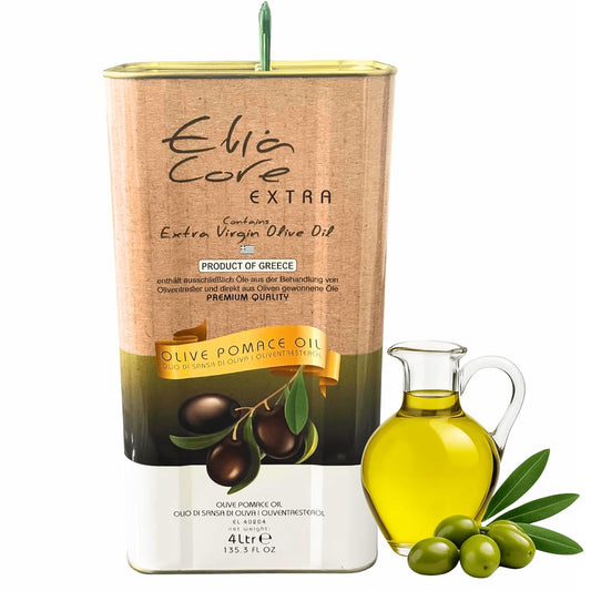 Elia Core 4 Liter 100% Griechisches Oliventresteröl - olive pomace oil, 100% aus Oliven hergestellt mit 10% nativem Olivenöl extra – perfekt zum Braten, Frittieren und Kochen