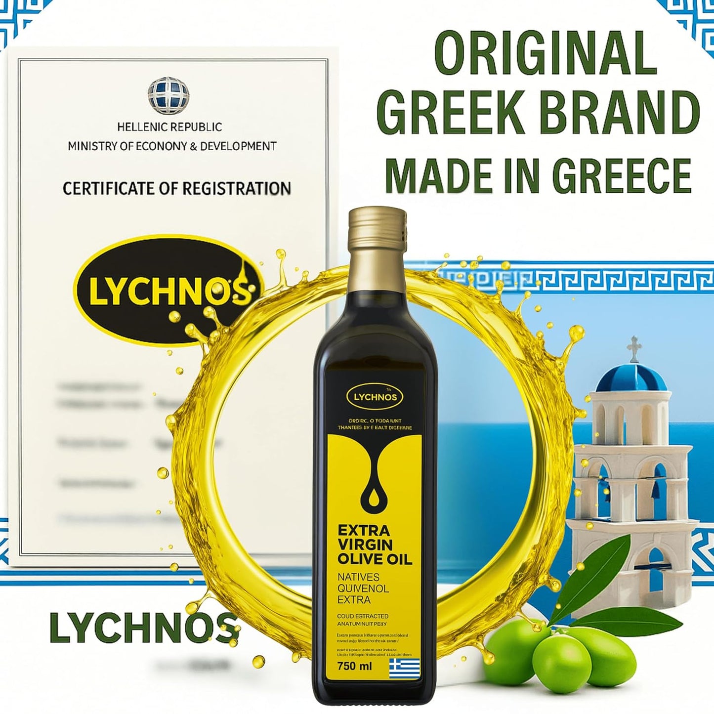 750 ML Premium Griechisches Natives Olivenöl Extra aus Kreta – Zertifiziert & Laborgeprüft –Traditionell & kaltgepresst direkt nach der Ernte, 100 % Natürlich – Sichere Verpackung (750 Milliliter)