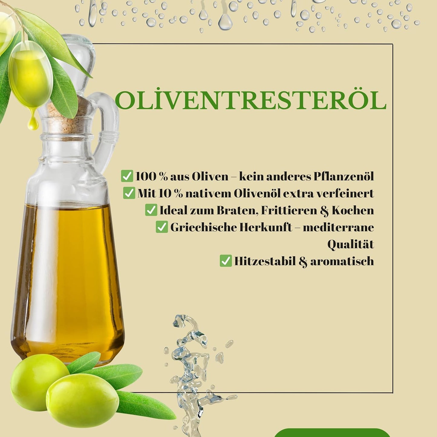 Elia Core 1 Liter 100% Griechisches Oliventresteröl - olive pomace oil, 100% aus Oliven hergestellt mit 10% nativem Olivenöl extra – perfekt zum Braten, Frittieren und Kochen