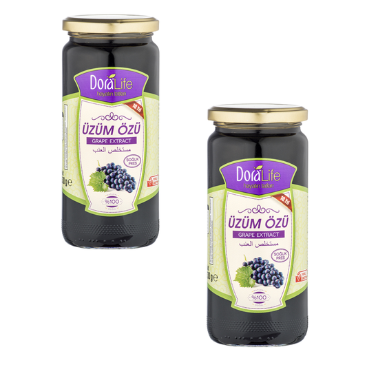 Doralife 2 × 640g,100% Reines Traubenextrakt-Üzüm Pekmez, Sirup 640g – 100% Naturrein, Kaltgepresst, Zuckerfrei, Ohne Zusatzstoffe, Traditionell Hergestellt,grape extract (2er Traubenextrakt)