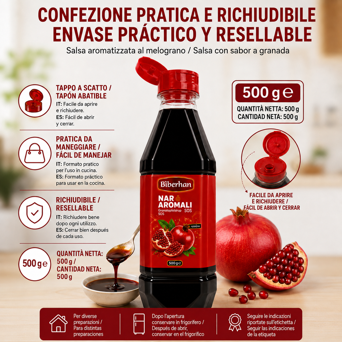 Biberhan Nar Aromalı Sos 500 g