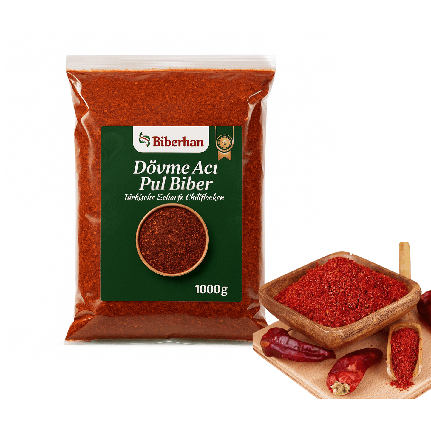500g Premium Hot Red Pepper Flakes/Turkish Acı Kırmızı Pul Biber, specially produced in the UNESCO culinary city of Gaziantep, 100% Natural, No Additives &amp; Intense Flavor 