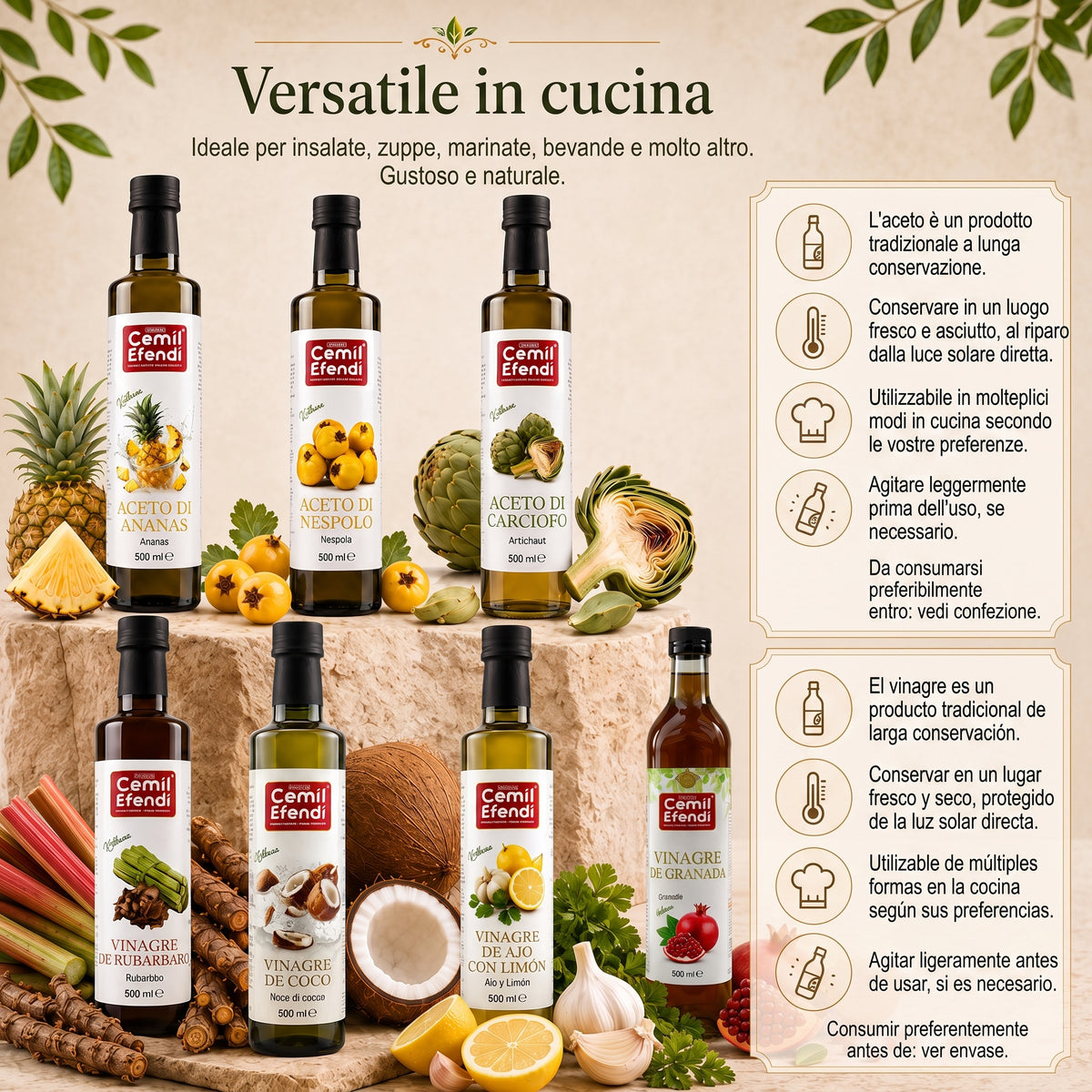 Cemil Efendi Sarımsak, Limon & Maydanoz Sirke 500 ml