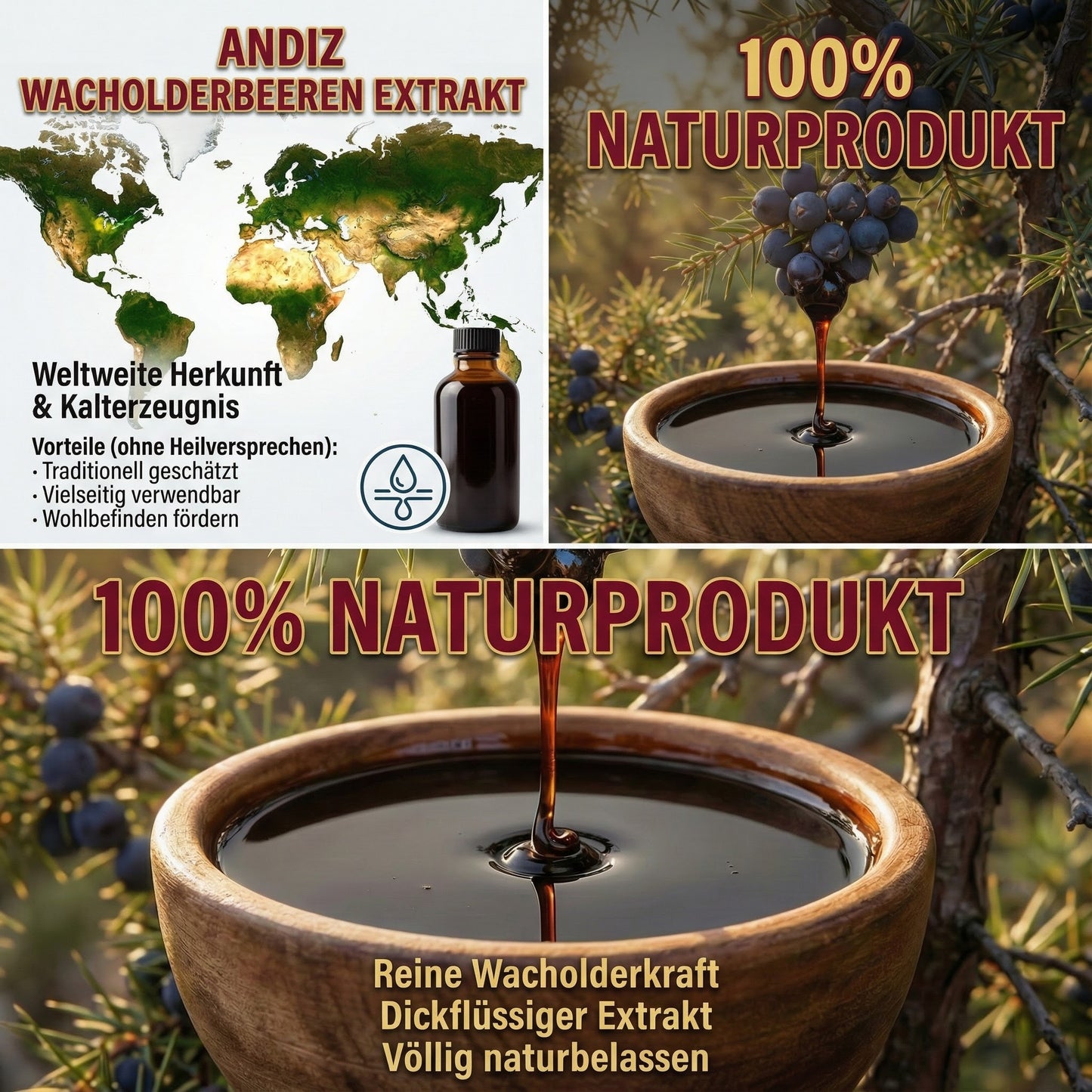 Doralife, 2 × 380 g 100% Reines Wacholderbeeren Extrakt-Andiz Pekmez, Sirup 380g – 100% Naturrein, Kaltgepresst, Zuckerfrei, Ohne Zusatzstoffe, Traditionell Hergestellt (2er Wacholderextrakt)