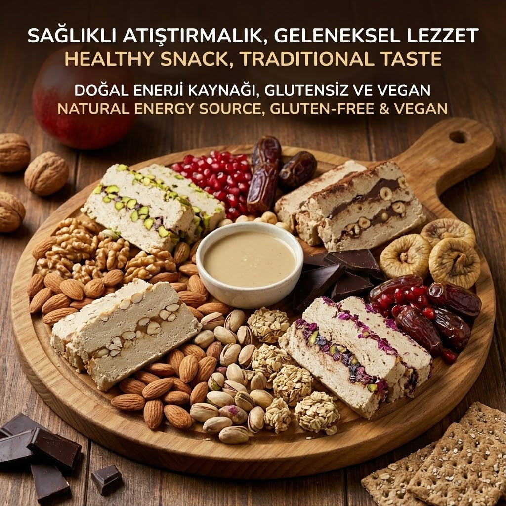 Delicious halva from Turkey 350g – Tahini halva – 52% sesame paste – Gluten-free – No glucose syrup, palm oil &amp; artificial sweeteners – Halva (Gift bag – Pistachios) 