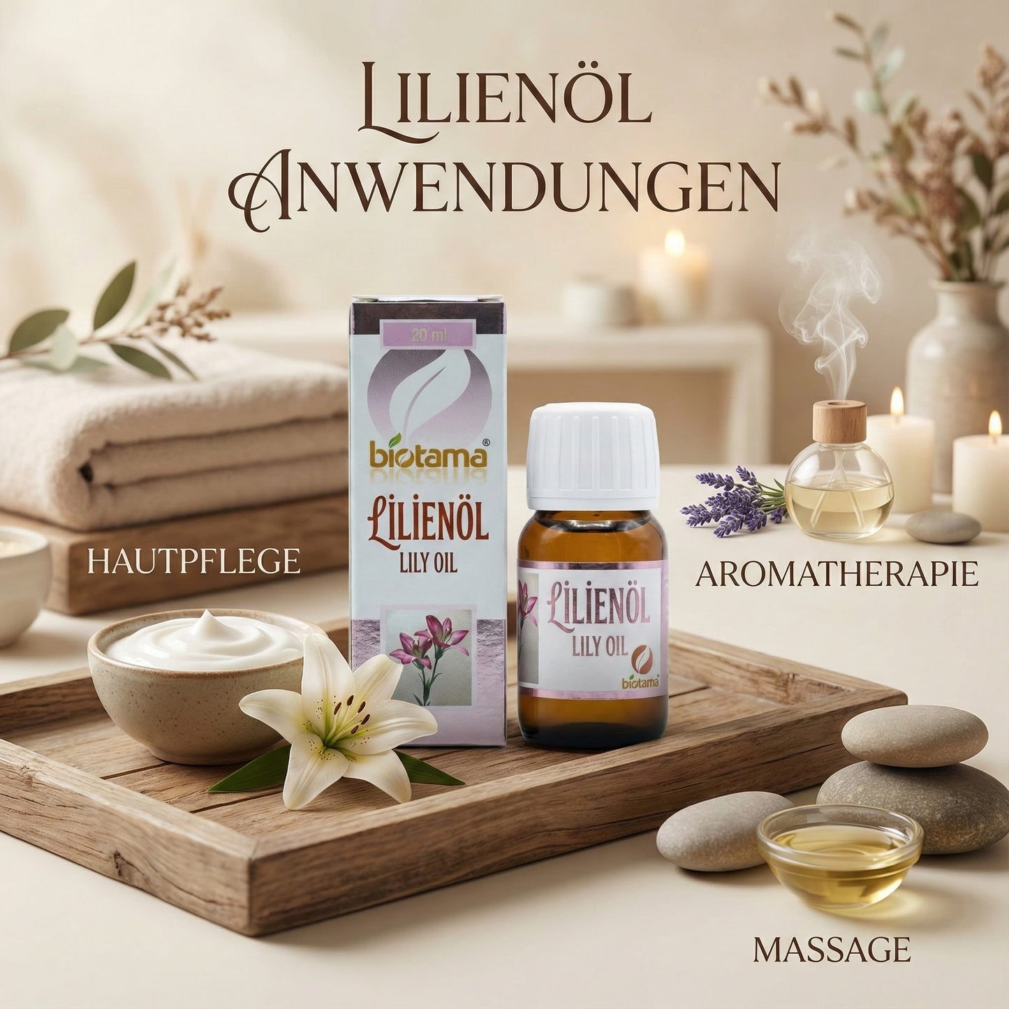 Lily Oil 20 ml – Natural Zambak Yagi with a gentle floral aroma – Ideal for massage, fragrance blends &amp; DIY cosmetics – No additives 