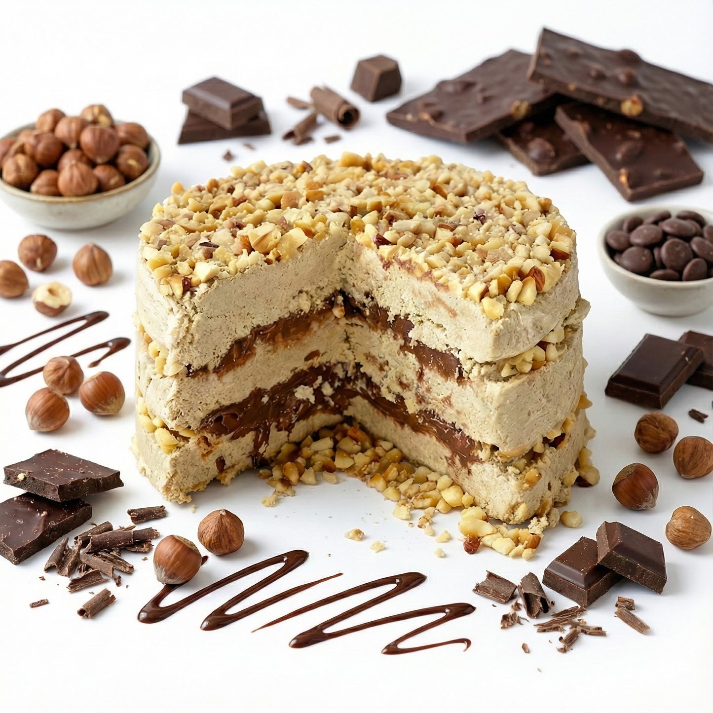 Delicious halva from Turkey 450g – Special cake-shaped halva, tahini halva – 52% sesame paste – Gluten-free – No glucose syrup, palm oil &amp; artificial sweeteners – Halva (chocolate &amp; hazelnut) 